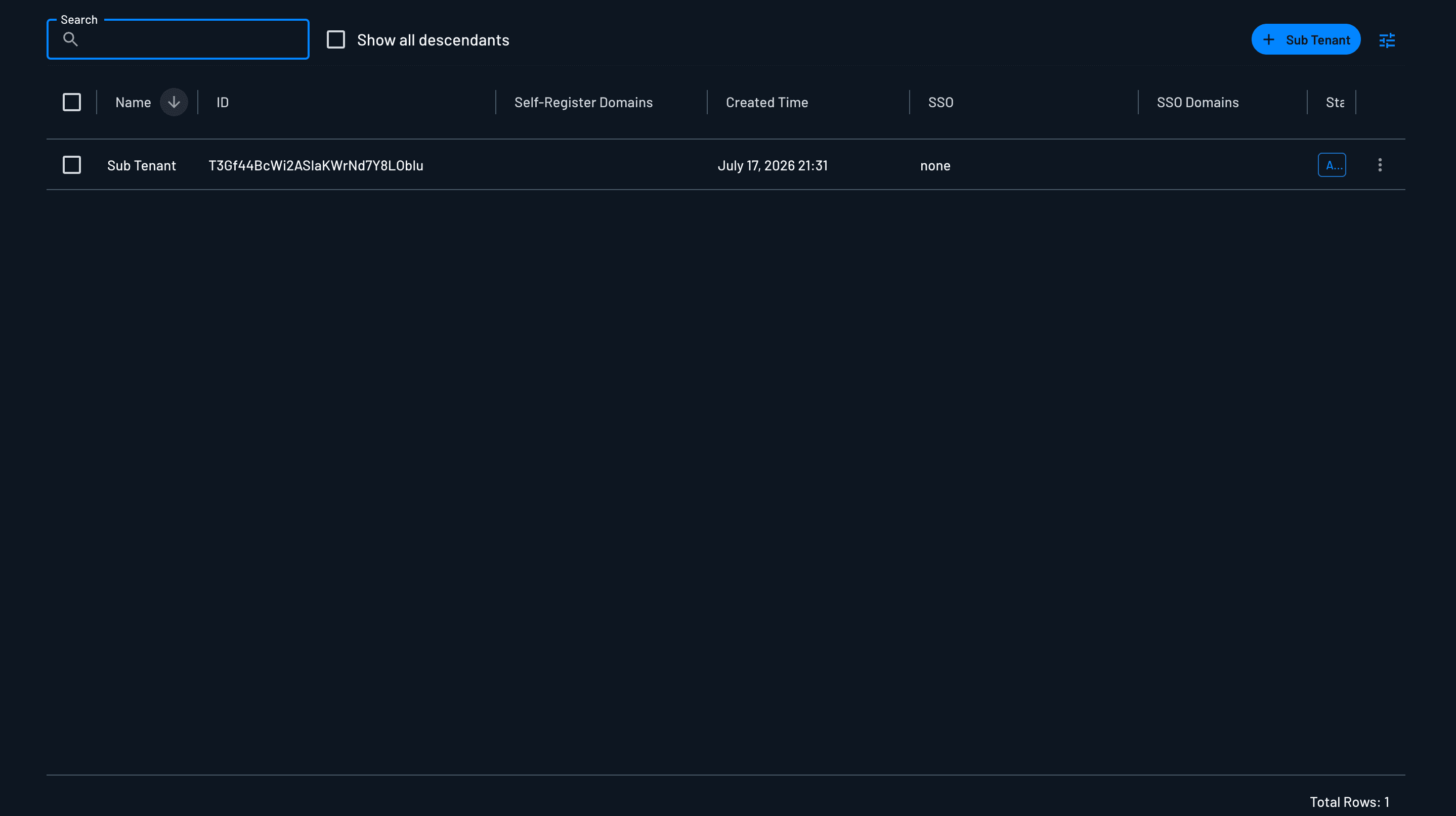 tenant settings sub-tenants