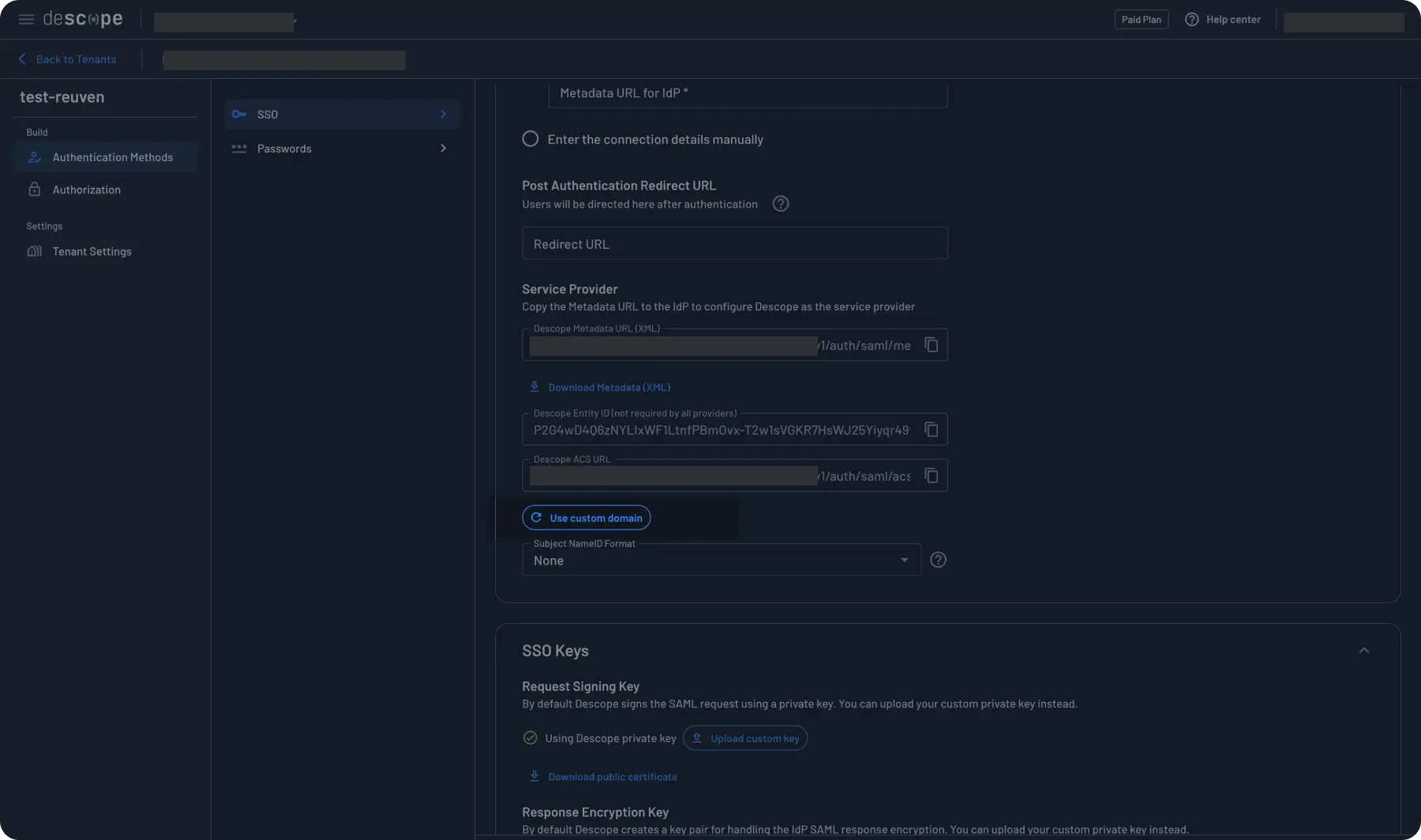 Update SSO Setup Suite with new custom domain.