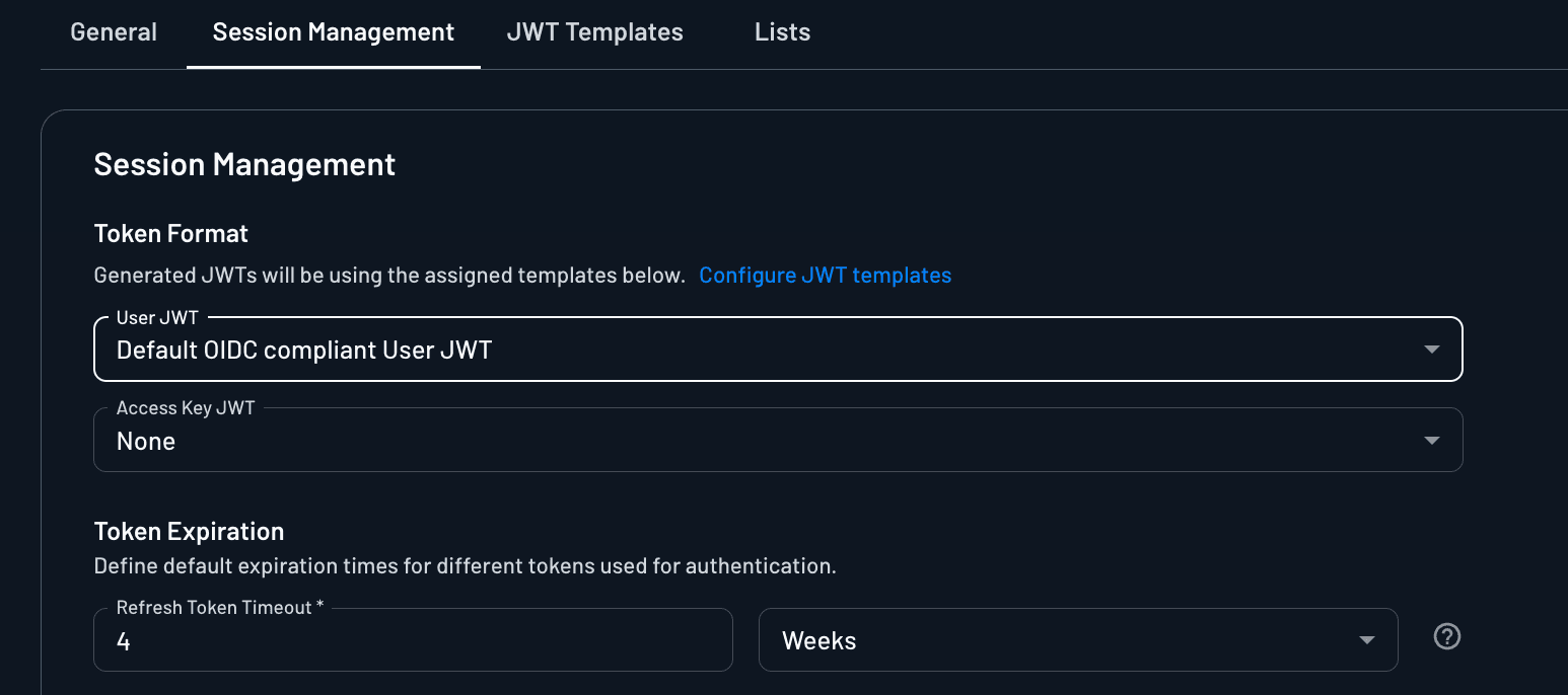 Set User JWT Format