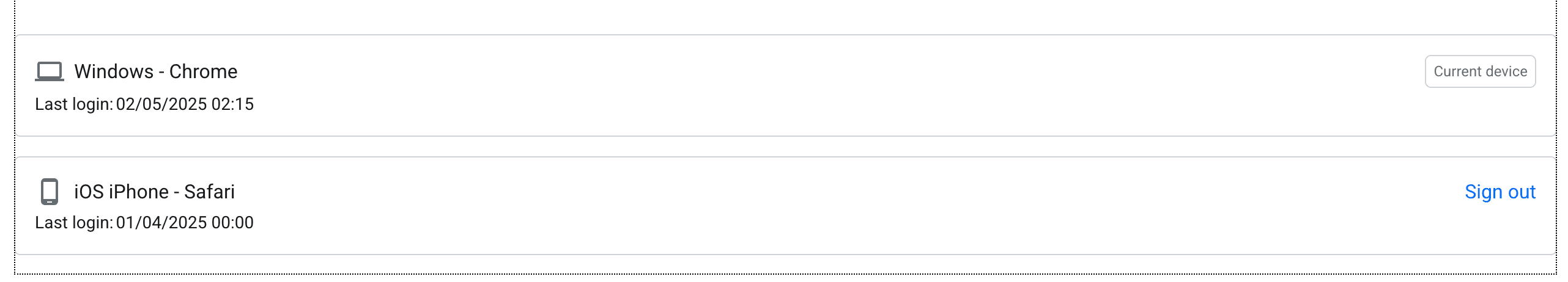 Descope user profile widget - trusted devices