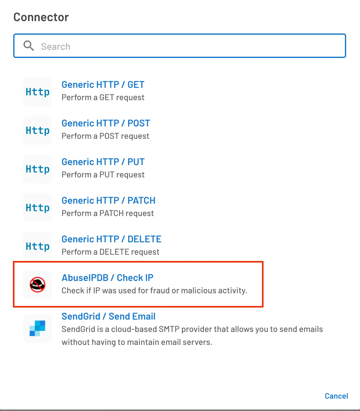 abuseipdb connector flow component