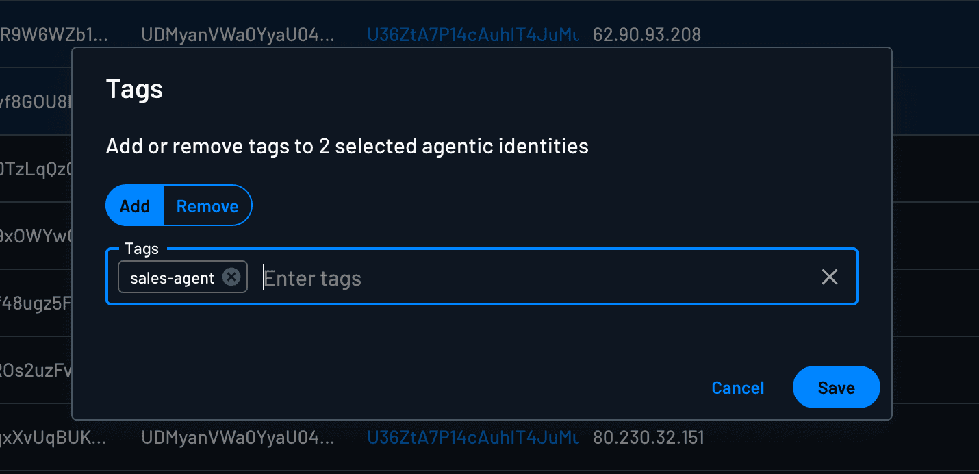 Managing Tags