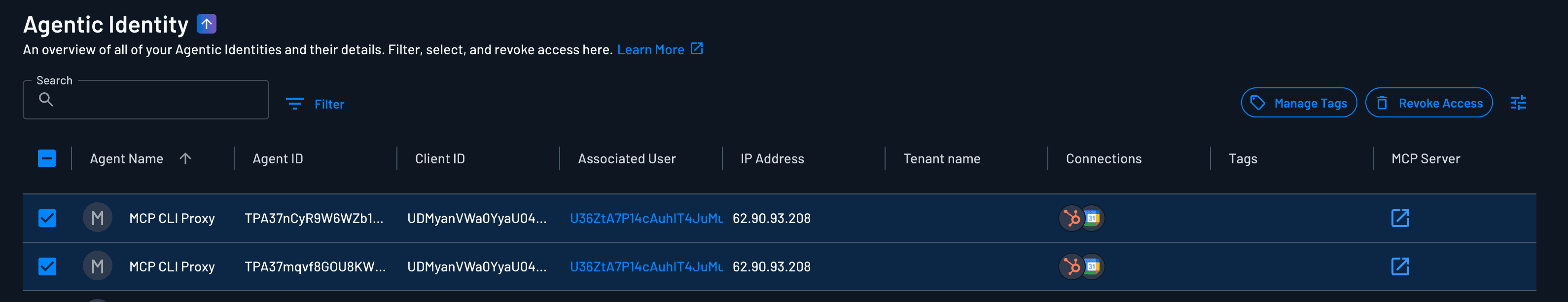 Selecting Agentic Identity