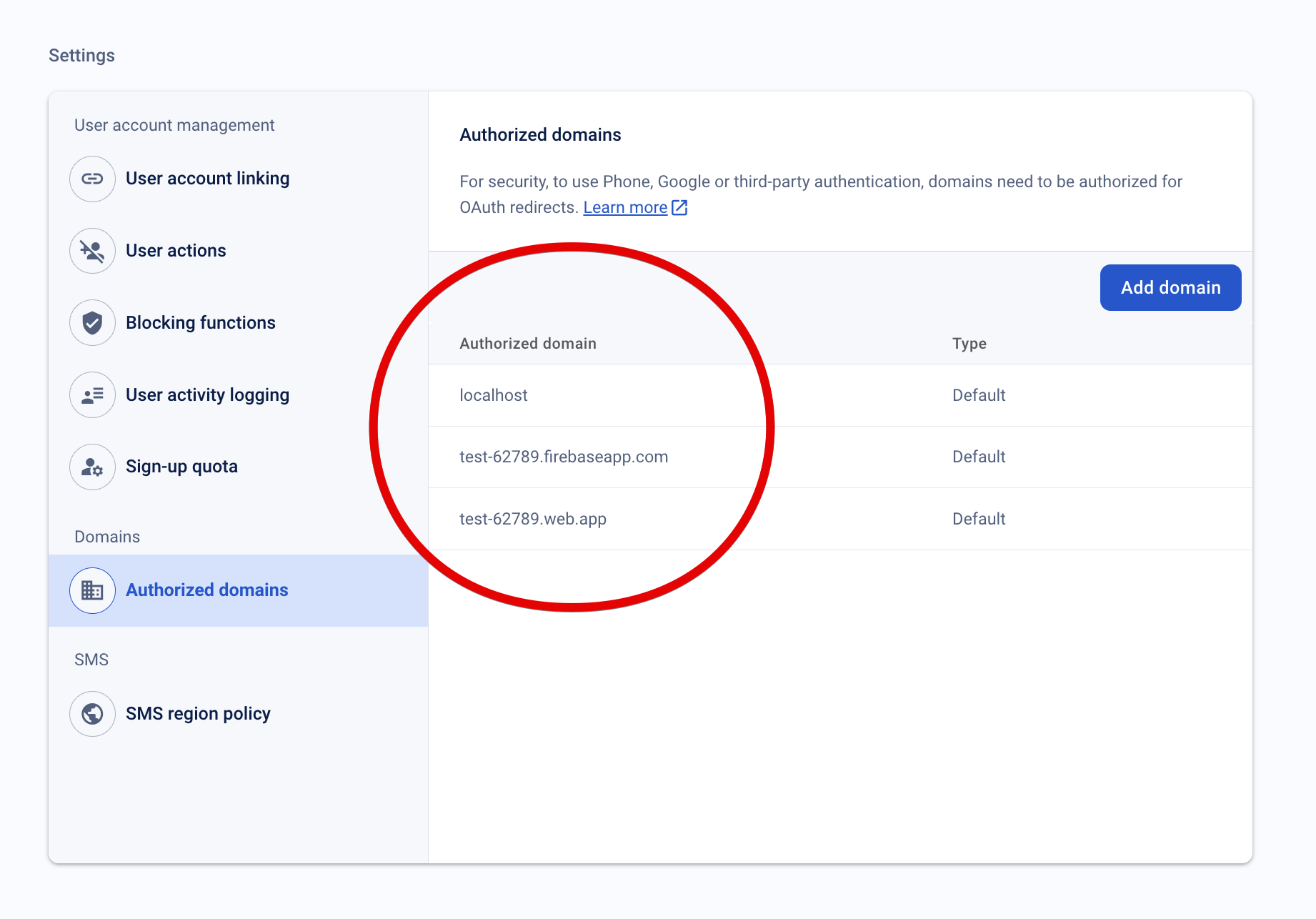 Firebase Authorized Domain