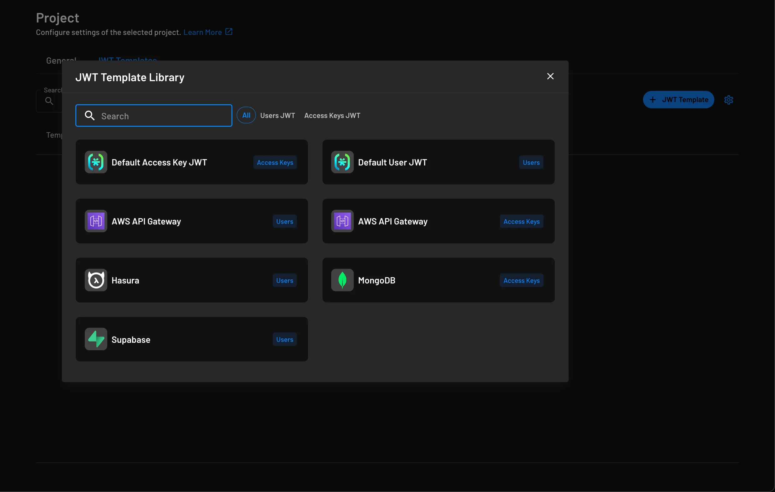 Enable API Gateway compliant JWT in Project Settings