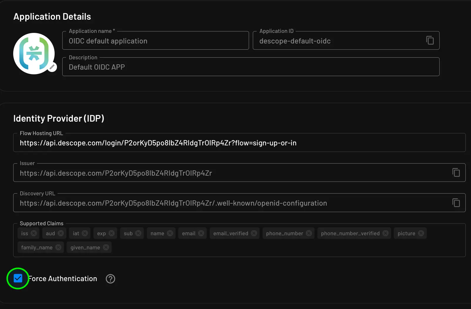 Enabling Force Authentication in the Descope Application