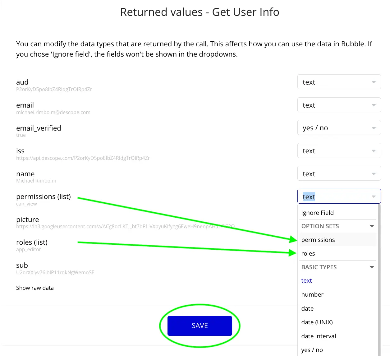 Setting Roles and Permissions in Response