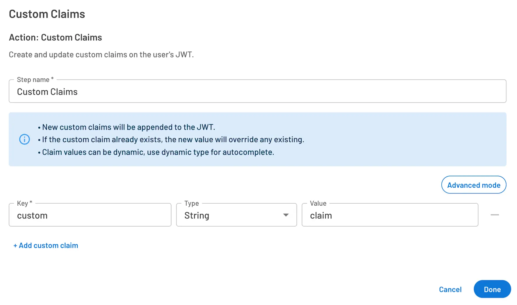 Descope custom claims within JWT