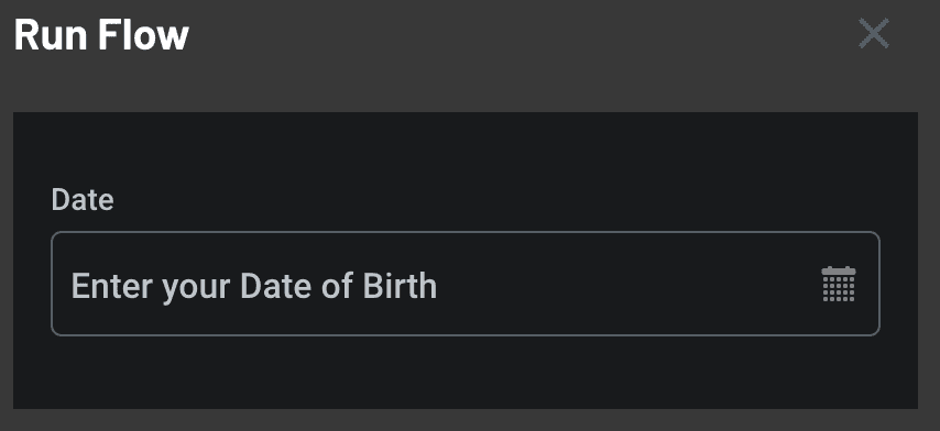 date field in Descope screen