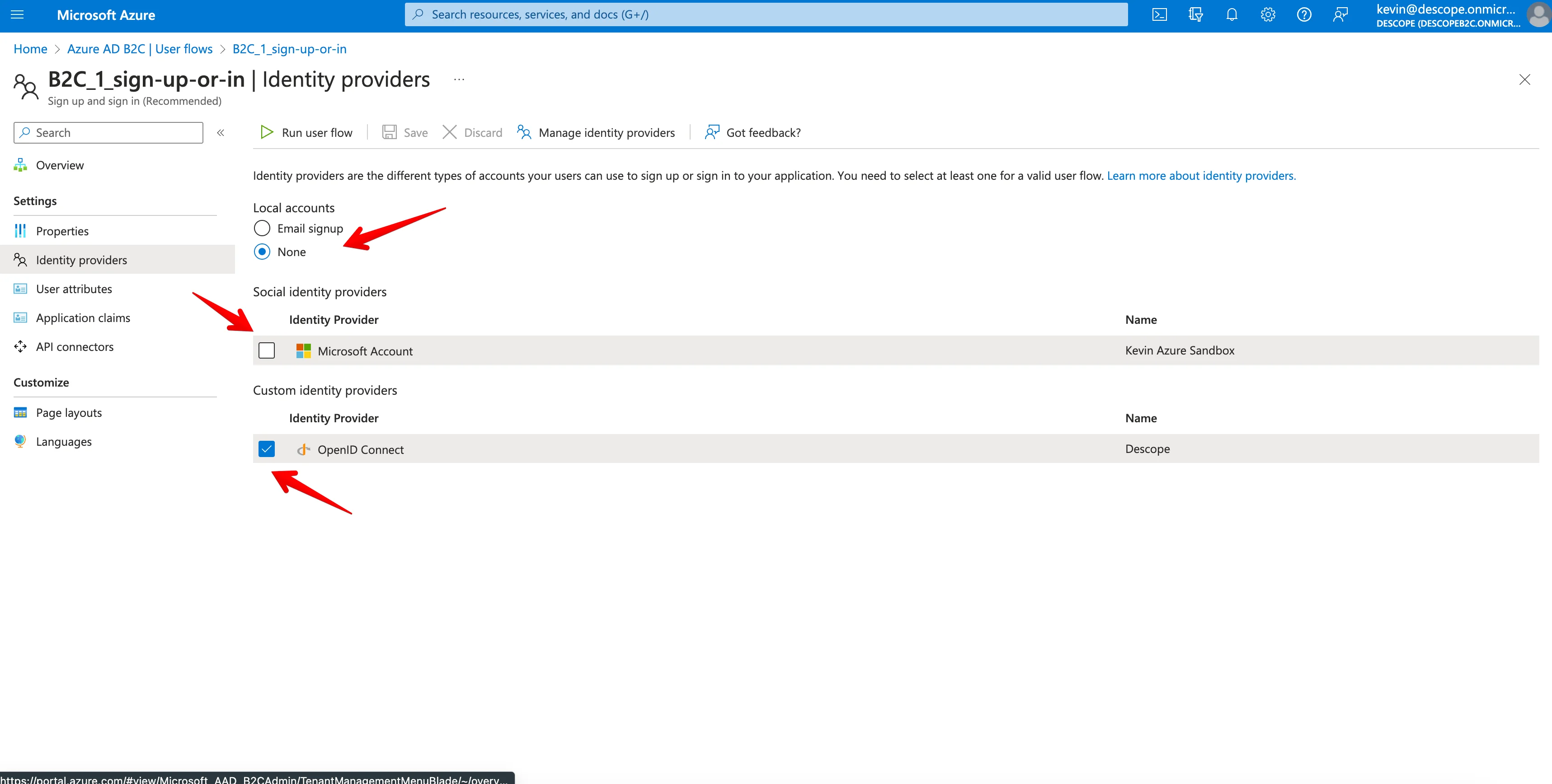 Disabled local accounts in azure config