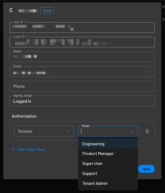 Descope editing user roles example