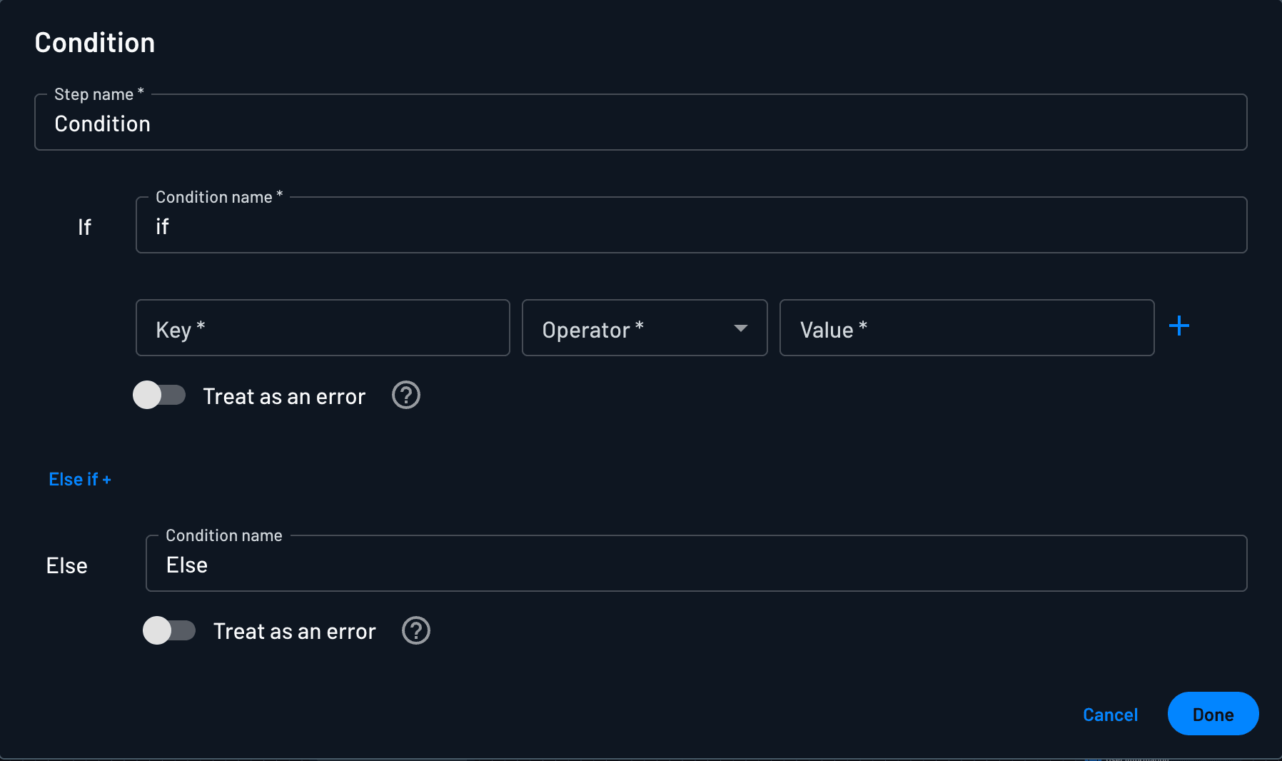 Descope user conditions conditional box