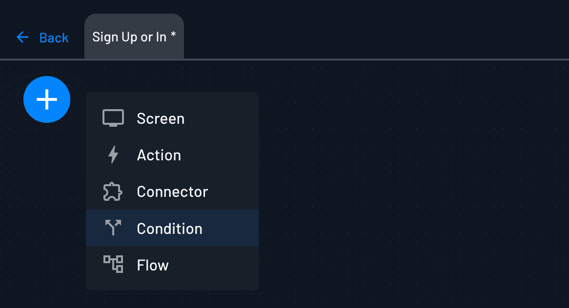 Descope user conditions guide adding a condition