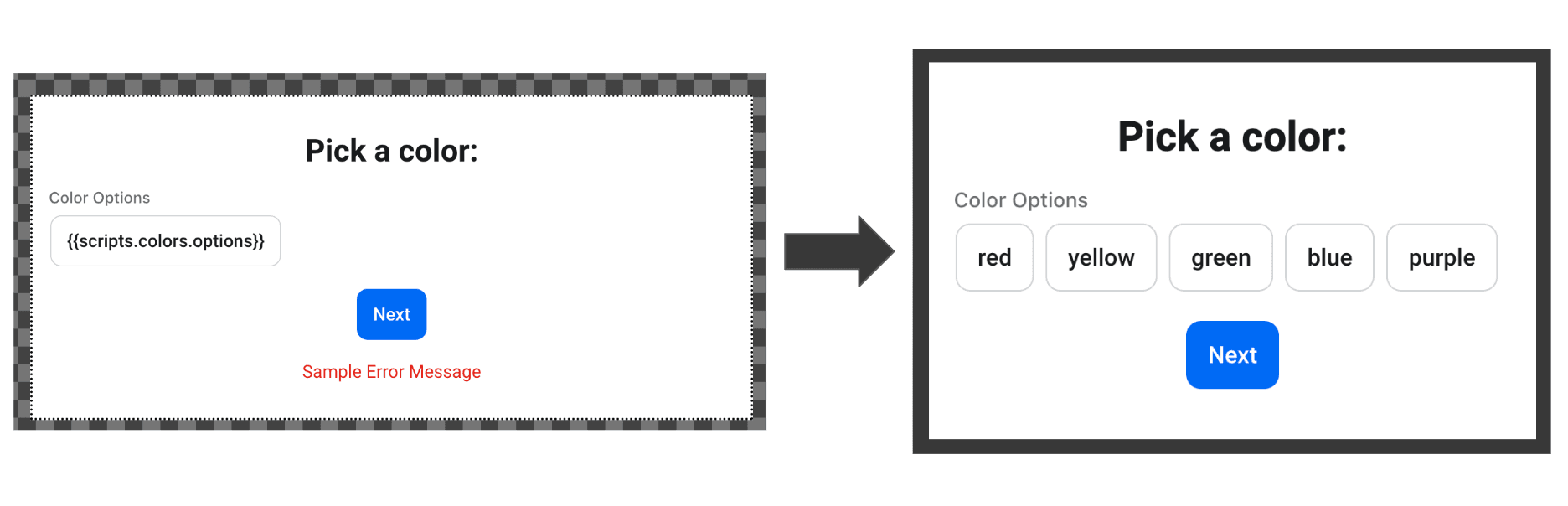 dynamic values select component