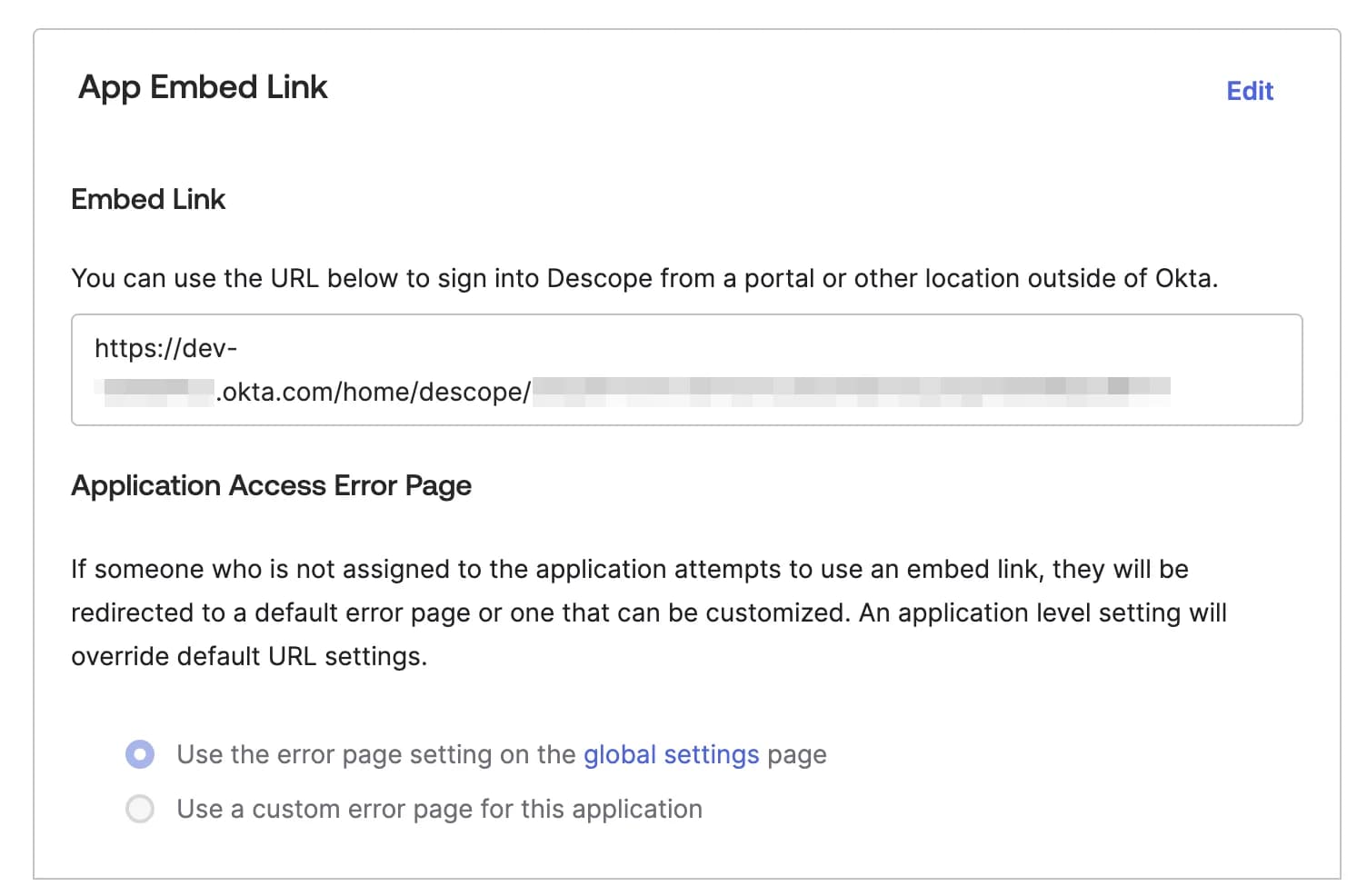 app embed link in okta