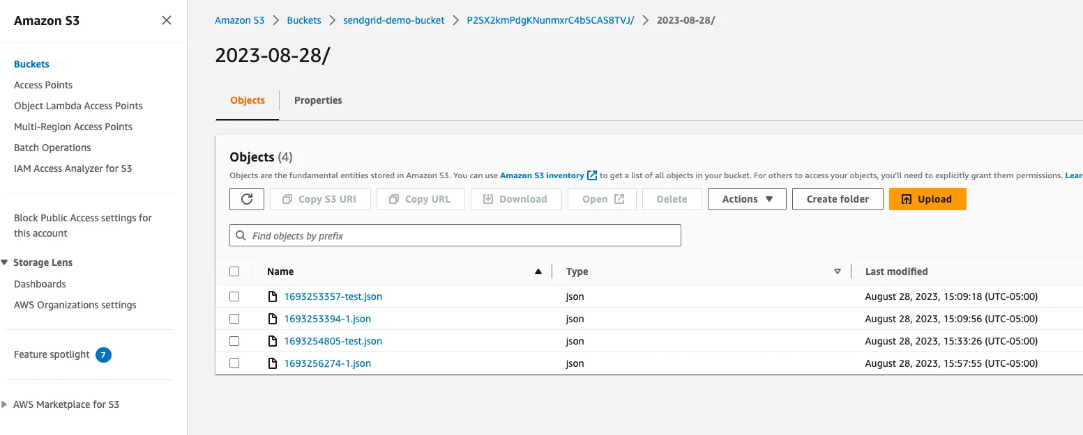 An example of the date formatted directory structure when streaming Descope audit logs to Amazon S3