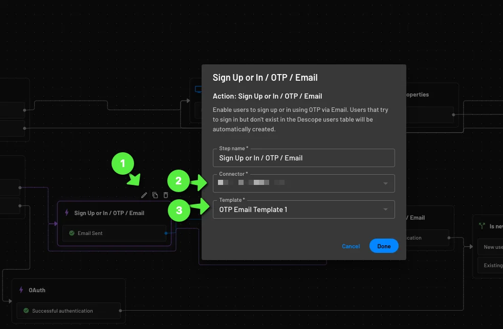 Example of a customized template for email authentication methods in Descope