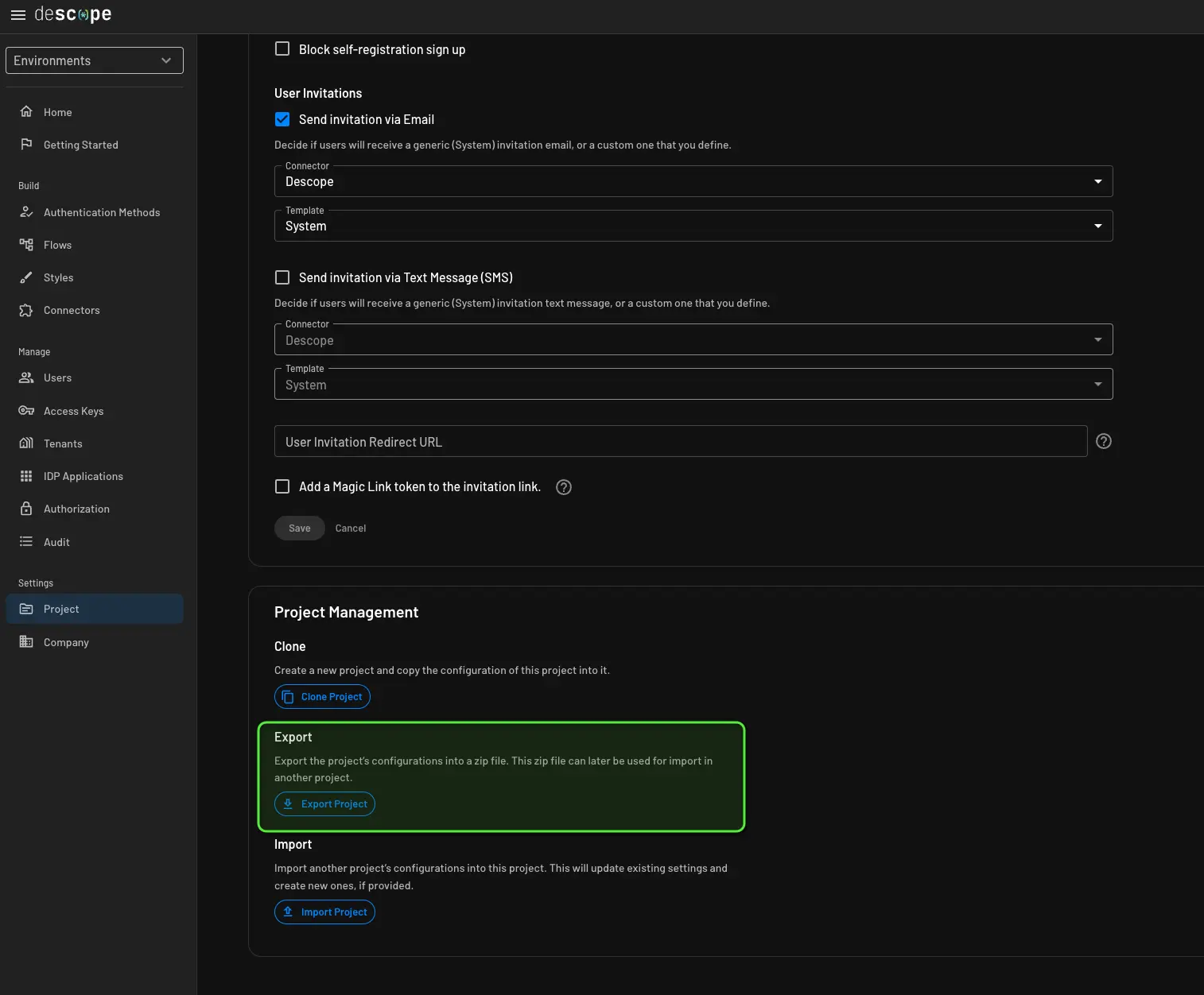 Cloning a project within Descope