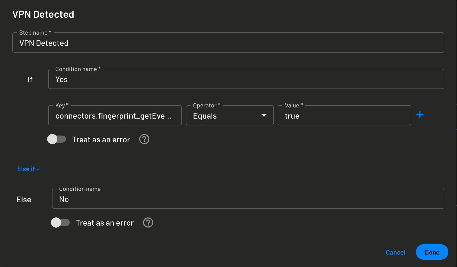 fingerprint flow condition