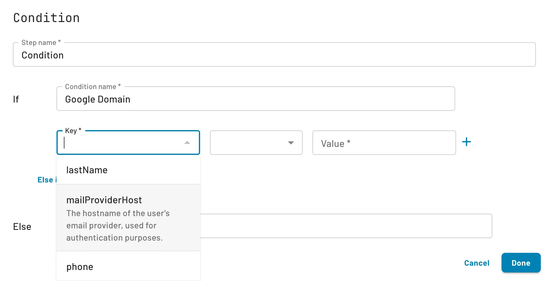 Descope force google OAuth, configuring mail provider conditional within Descope 1