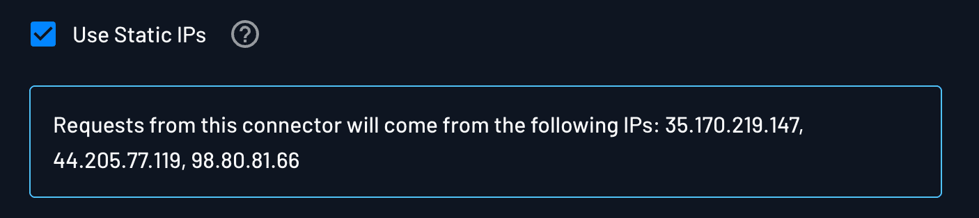 Static IP Option