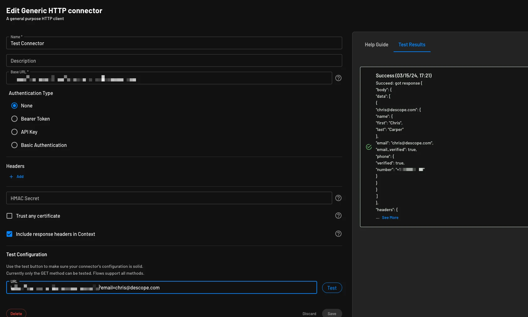 Testing Descope's Generic HTTP Connector