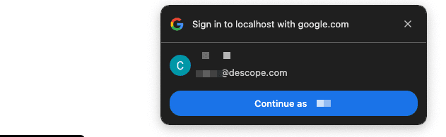 Descope - Google One Tap Pop Up Example