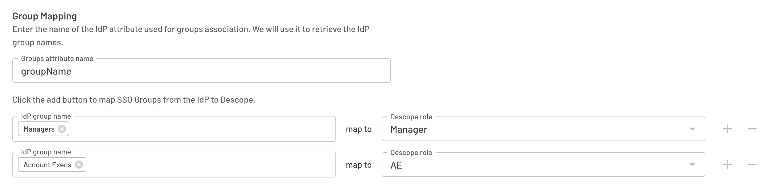 group mapping in descope