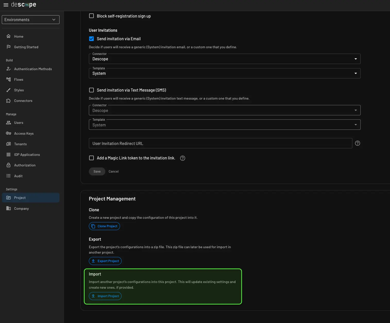 Cloning a project within Descope