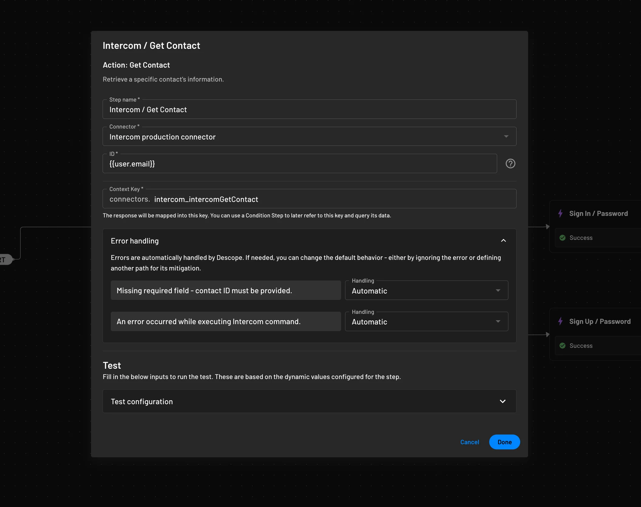 intercom get contacts config