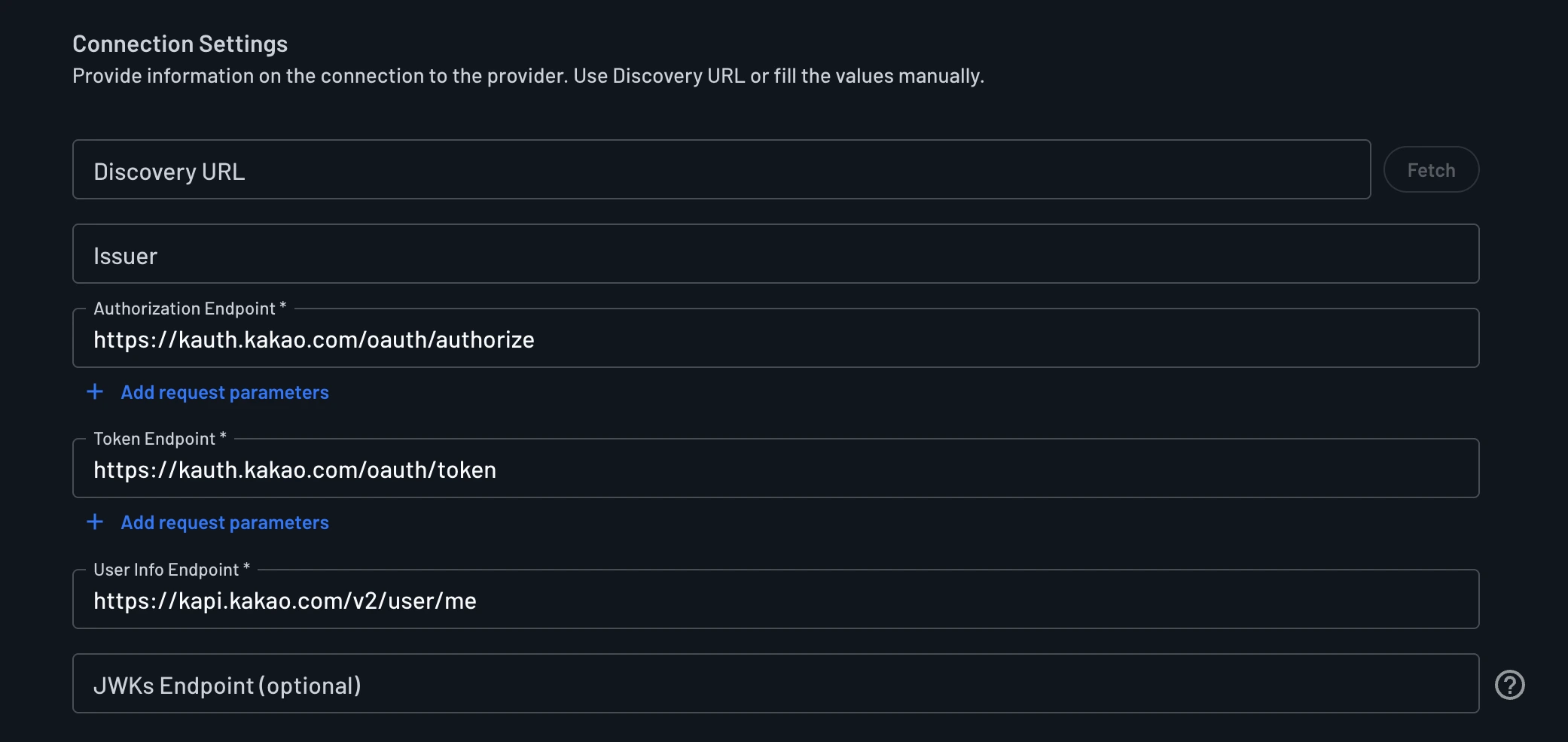 KakaoTalk connection settings