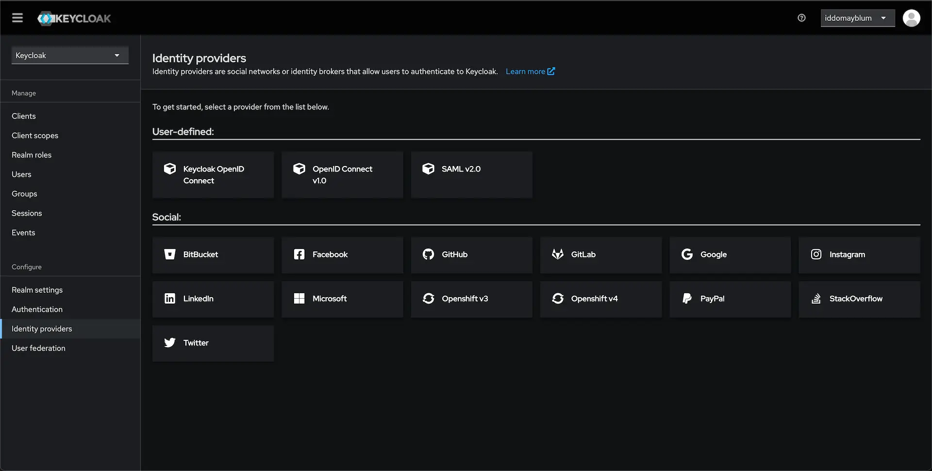 Creating a new OIDC provider in Keycloak