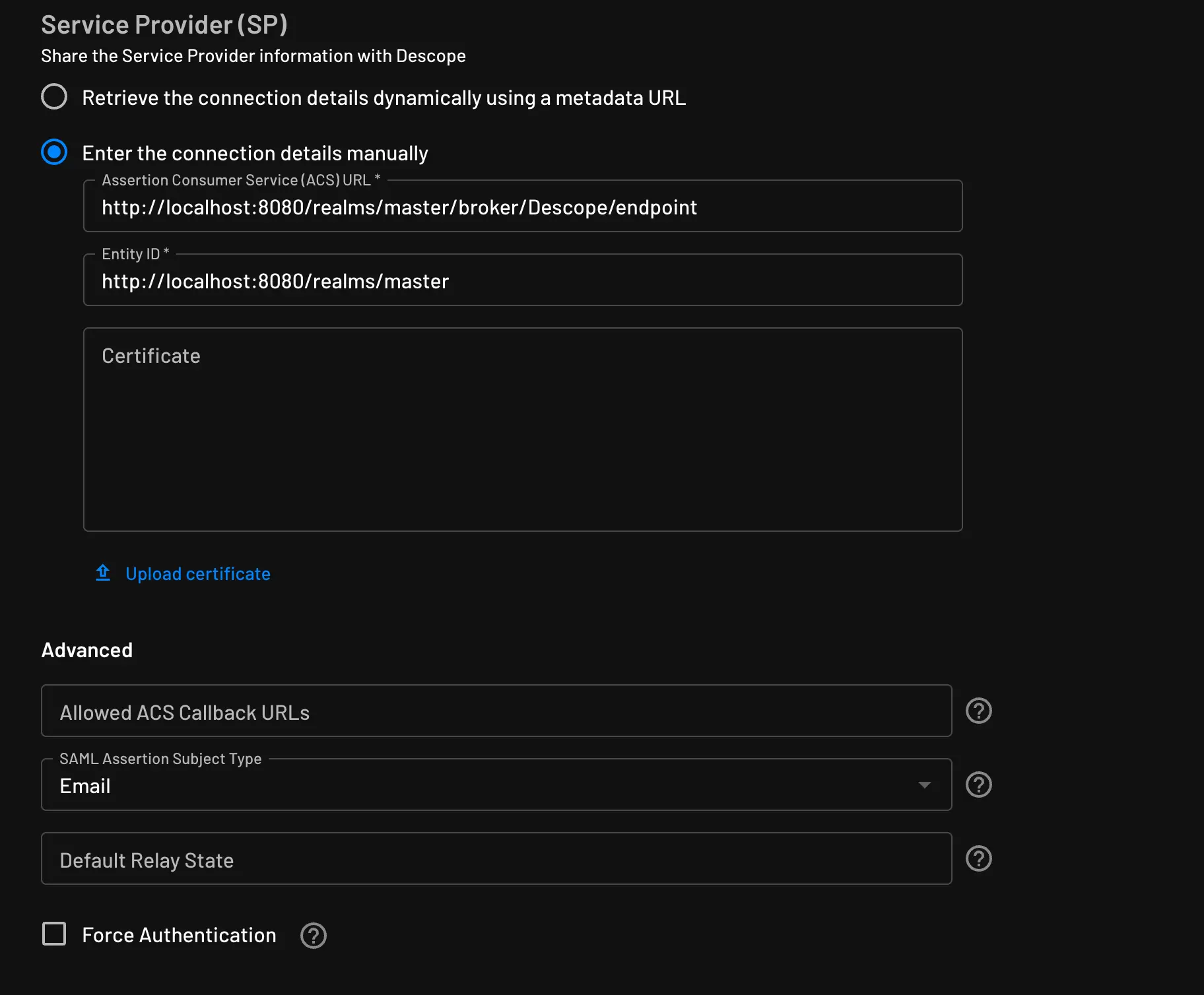 Setting up Keycloak as the SP in Descope