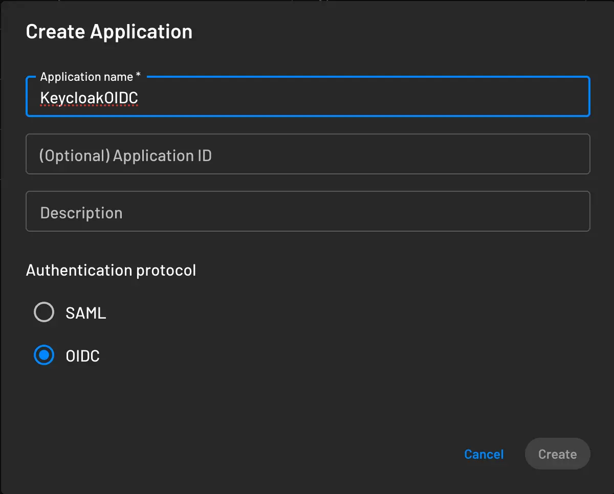 Creating a new OIDC Application in Descope