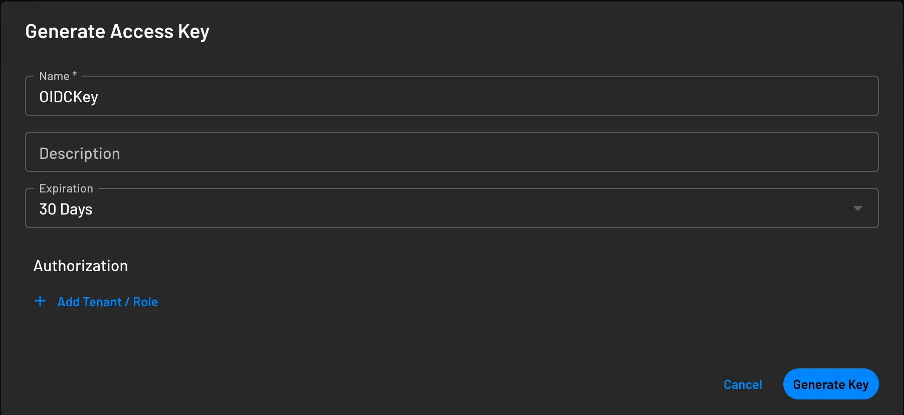 Creating the Access Key in Descope