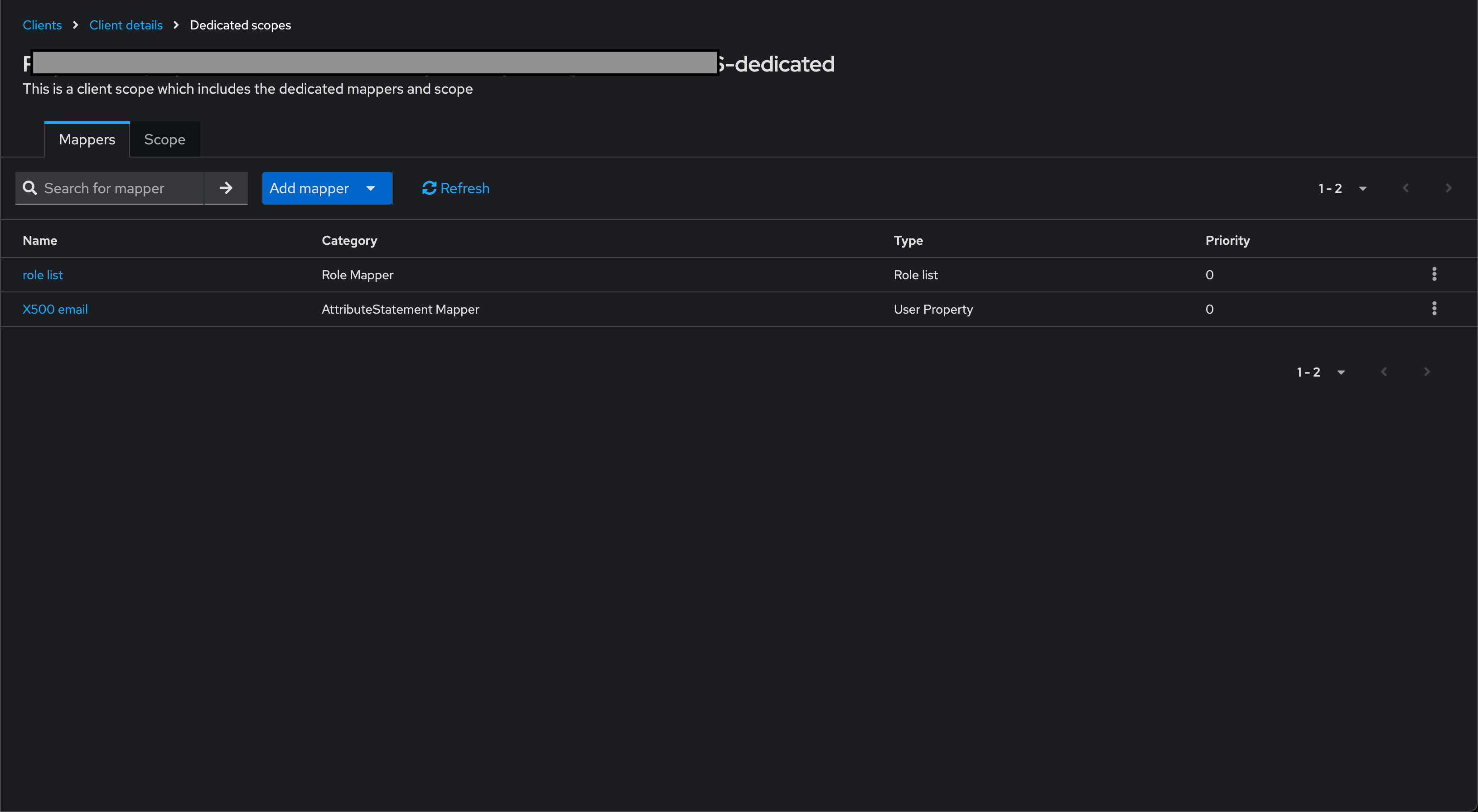 Adding role mappers to the scope