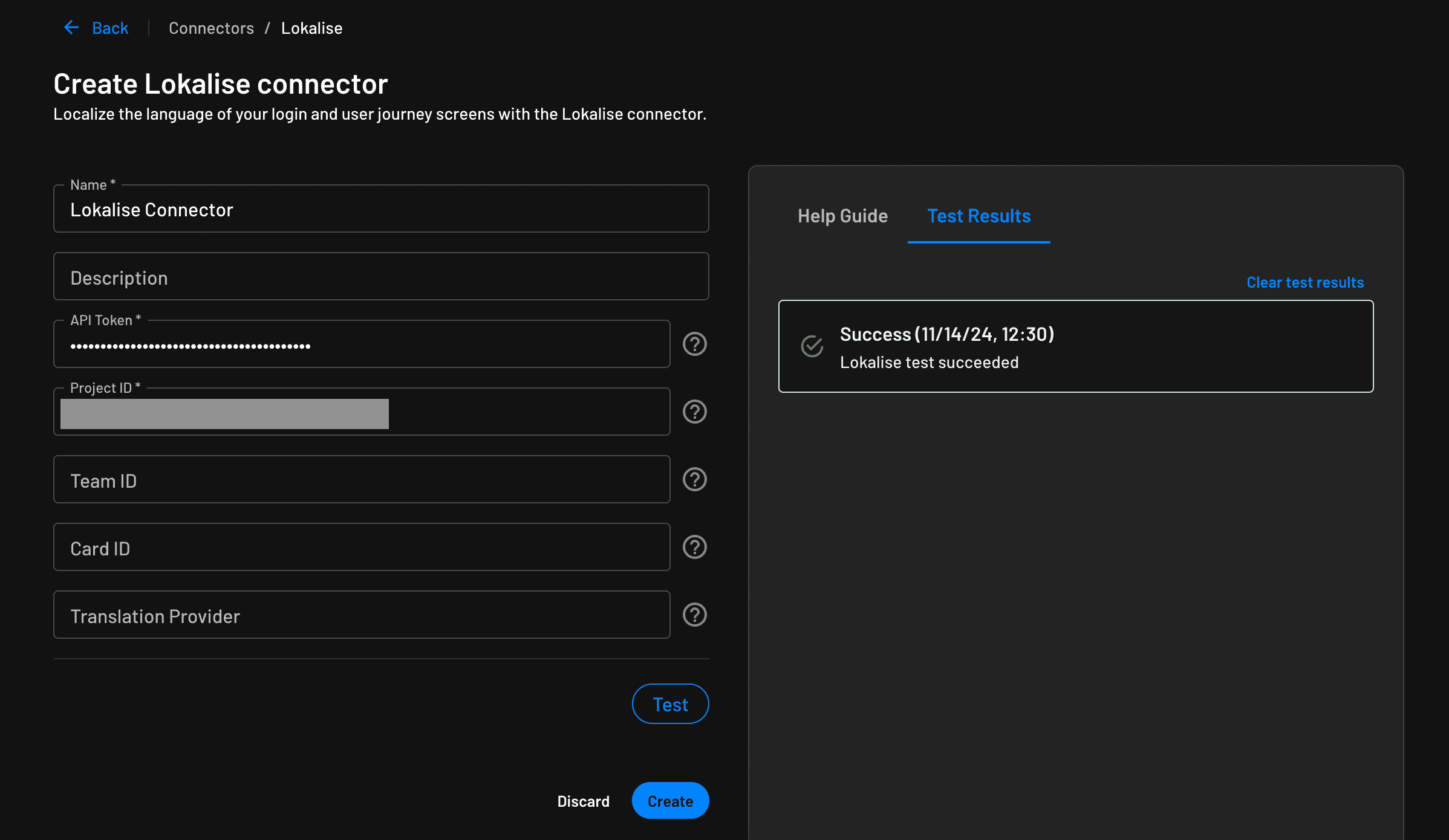 localization connector initialization