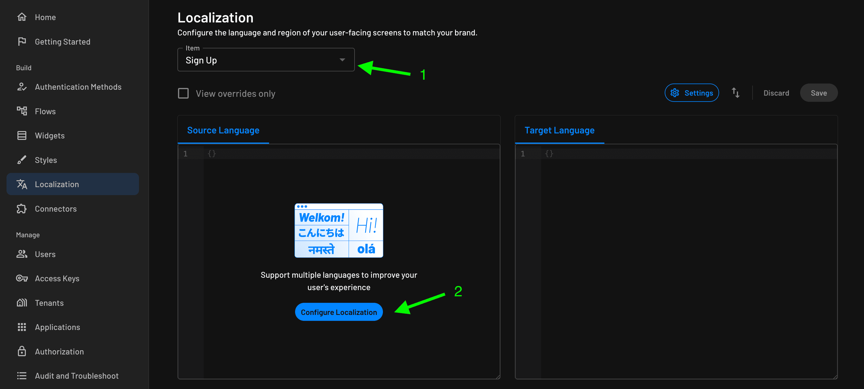 Start localization of a flow within Descope