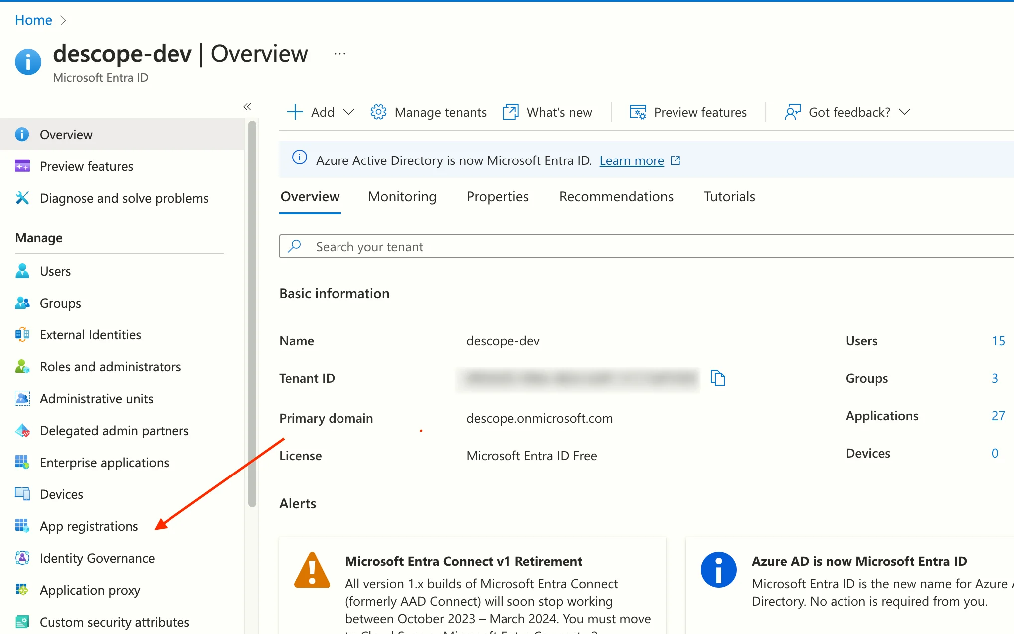 Descope custom social login with Microsoft, creating microsoft application 4