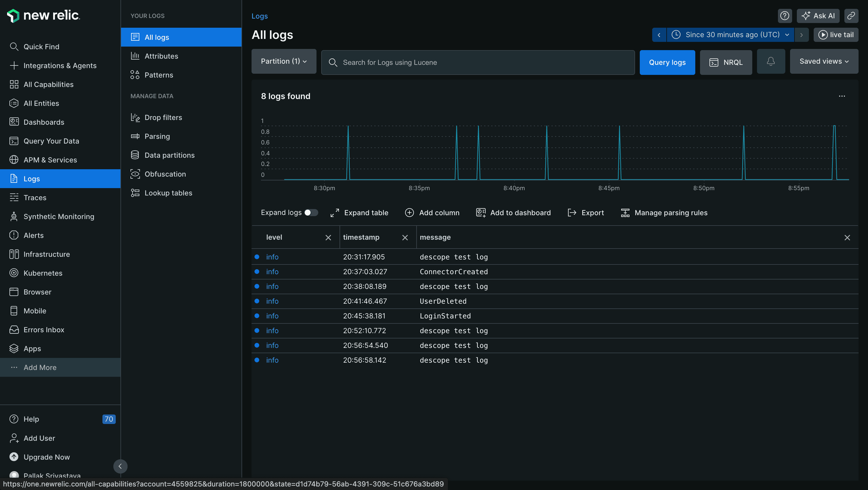 New Relic Logs 