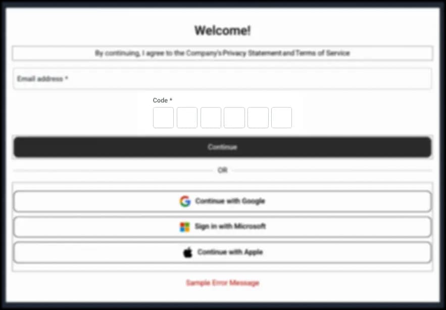 One time code input