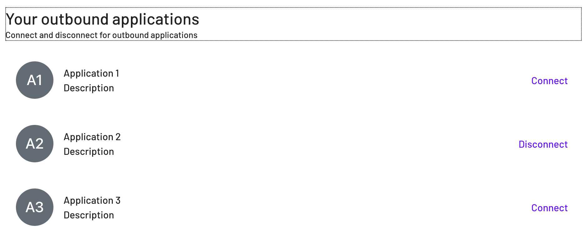 Descope outbound applications widget