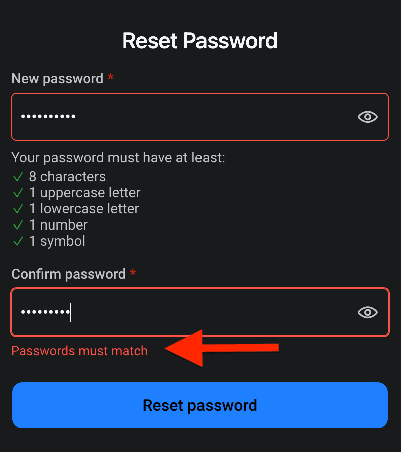 Demo of custom password validation message within Descope flows