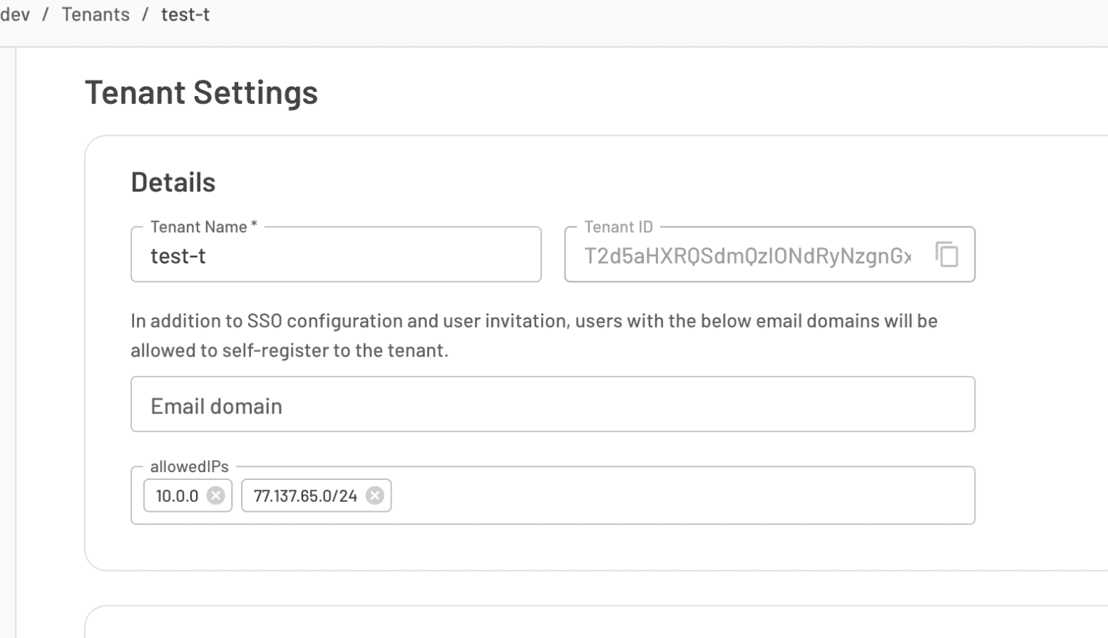 permitted ips within tenant via custom attributes