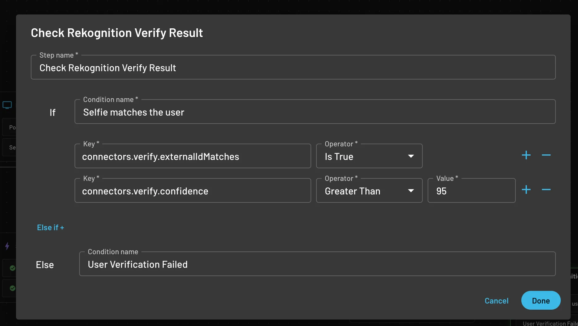 Post verify condition