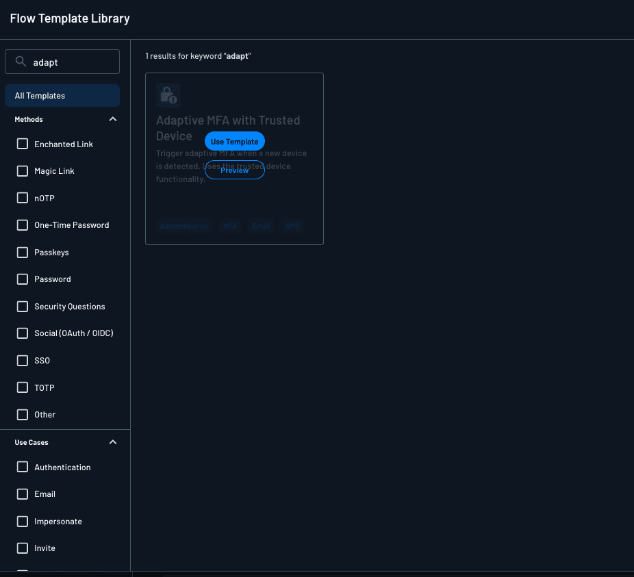 How to preview a template within Descope's flow library