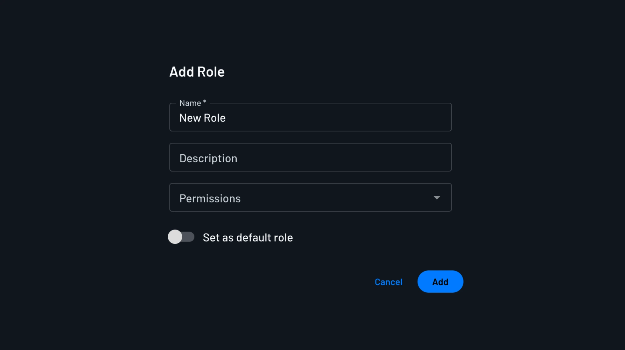 Descope creating a default role shown as an example