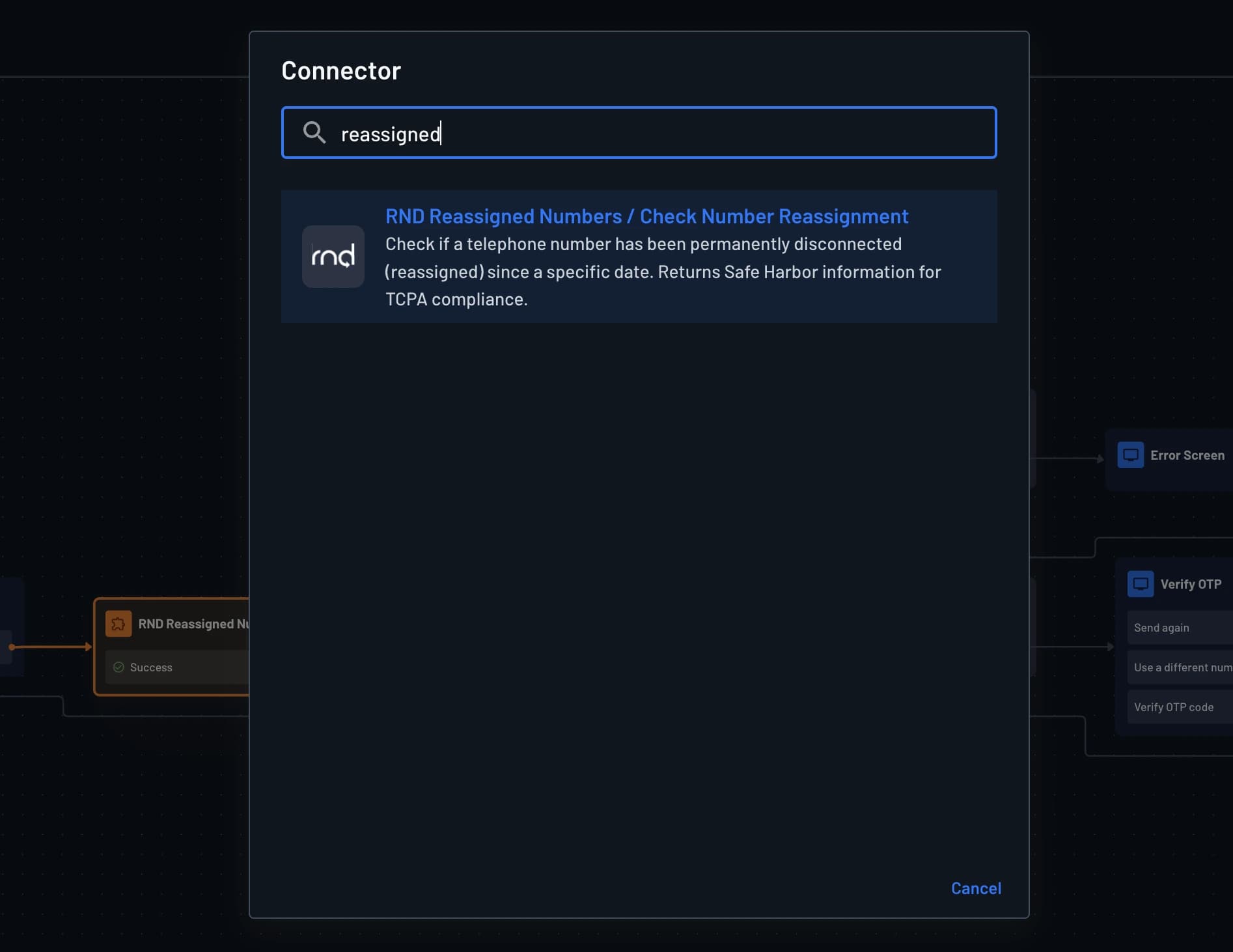 reassigned connector flow component
