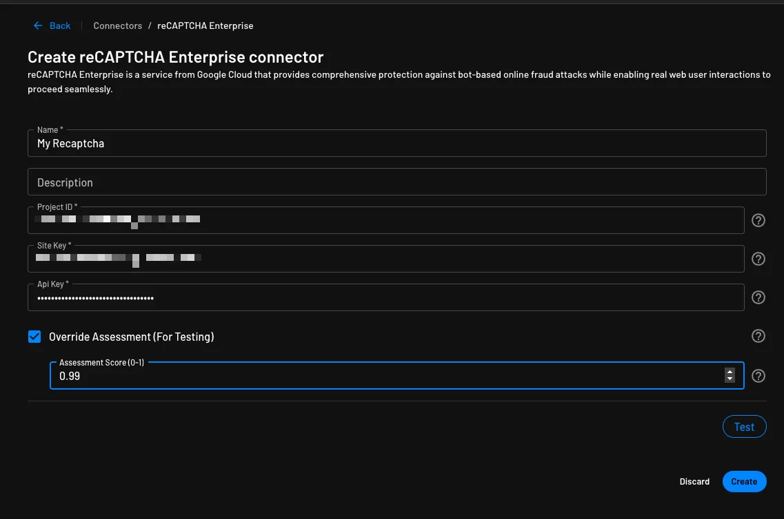 reCAPTCHA connector flow