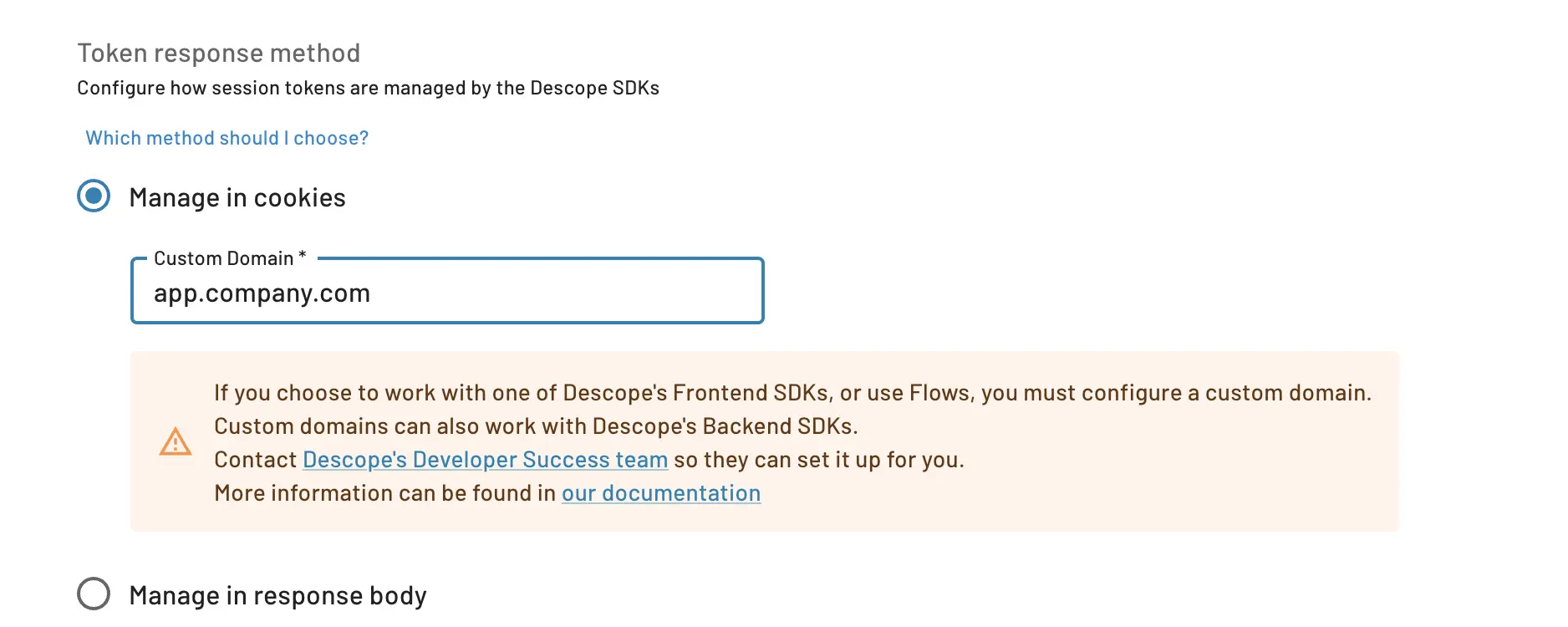 Descope manage session in cookies